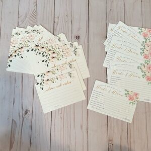 Floral well wishes and advice cards for Bride and groom